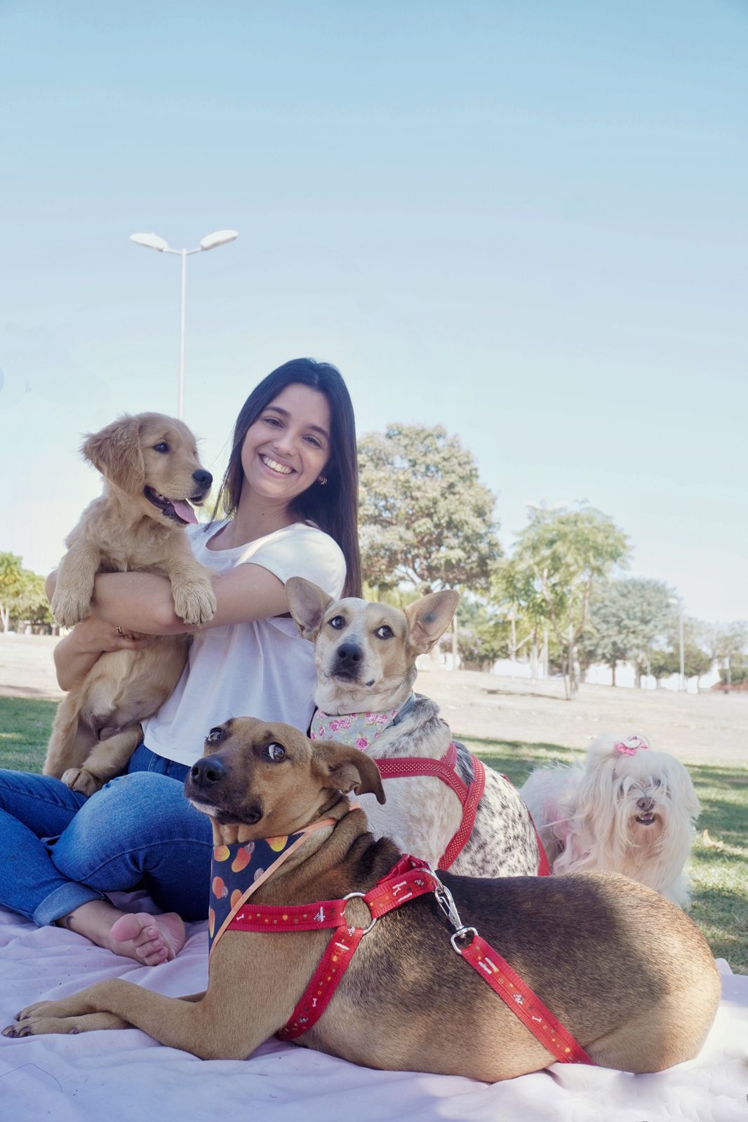 Maju cuidando de um pet